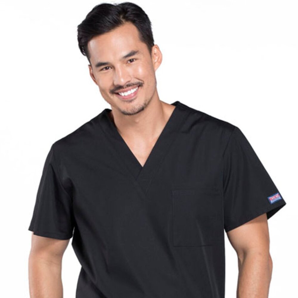 Cherokee Workwear Originals Unisex V-Neck Top #4876 Black